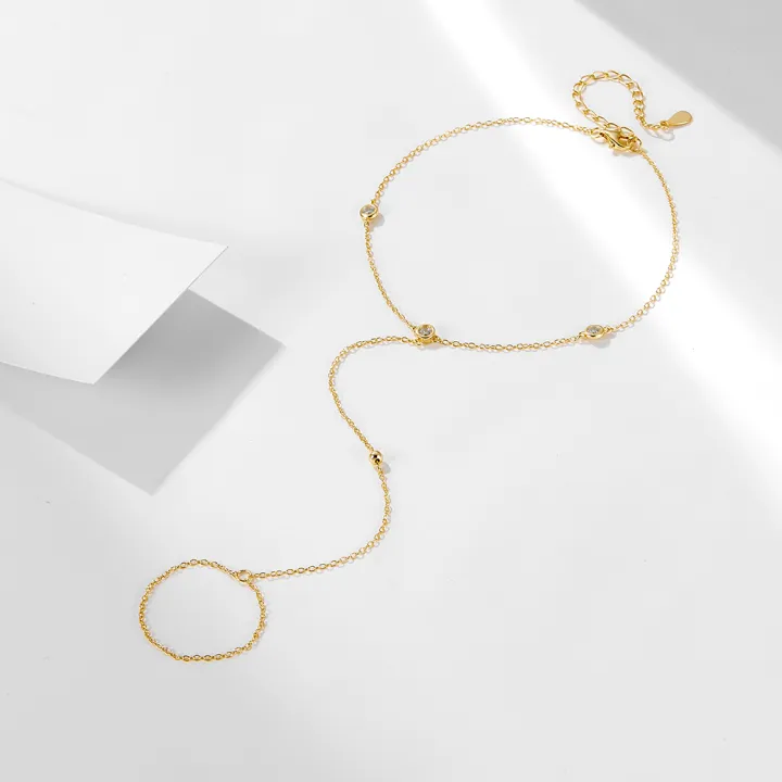 S925%20Sterling%20Silver%20Simple%20Gold%20round%20Bead%20Zircon%20Toe%20Chain%20Fashion%20Individual%20Beach%20Ankle%20Bracelet%20-%20Image%205