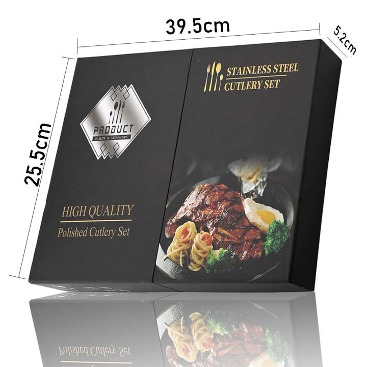 24Pcs%20Black%20Handle%20Golden%20Cutlery%20Set%20Stainless%20Steel%20Knife%20Fork%20Spoon%20Tableware%20Flatware%20Set%20Festival%20Kitchen%20Dinnerware%20%20-%20Image%203