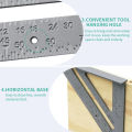 7-inch imperial set square, 90-degree reinforced silver set square, aluminium alloy carpenter’s measuring ruler. 