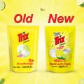 Trix Dishwashing Liquid 750ml (Bottle & Refill Combo) Lemon Fragrance for Scratch-Free Sparkling Clean Dishes, removes grease stains.