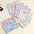 3-Pack of Pure Cotton Women's Handkerchiefs, Classic Floral Flap Pocket Pants Squares, Bridal Handkerchiefs, Holiday and Mother's Day Gifts.