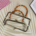 1Pc Vintage Metal Purse Bag Frame Kiss Clasp Lock With Bamboo Handle Jewelry Clasps Sewing Fasteners Purse Making Supplies. 