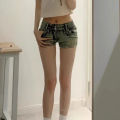 New Woman Designer Low Waist Punk Jeans Girls Aesthetic Elastic High Street Mini Pants Female  Nighub Summer Denim Shorts. 