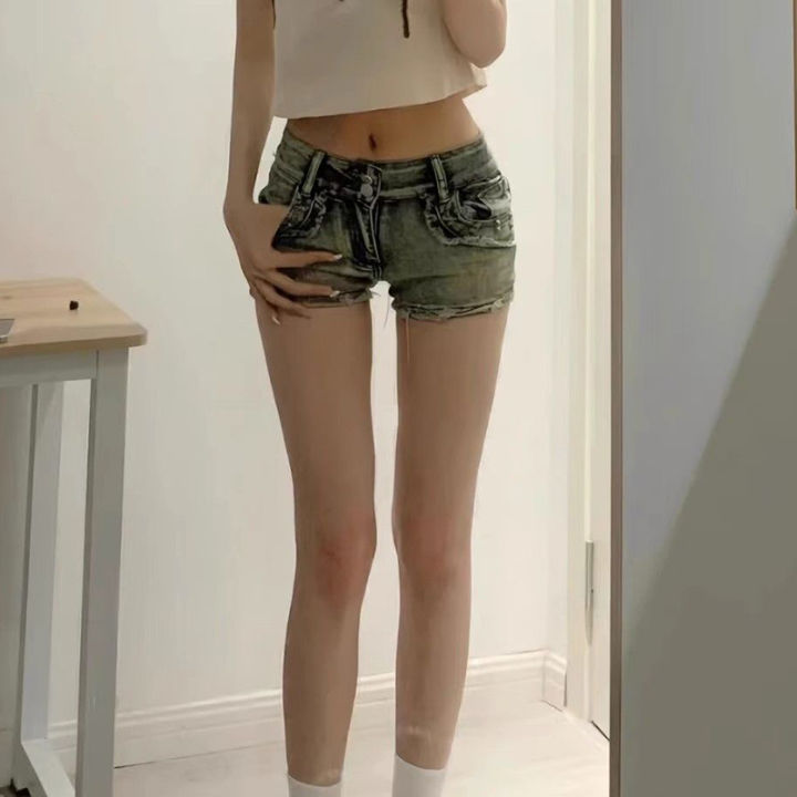 New%20Woman%20Designer%20Low%20Waist%20Punk%20Jeans%20Girls%20Aesthetic%20Elastic%20High%20Street%20Mini%20Pants%20Female%20%20Nighub%20Summer%20Denim%20Shorts%20-%20Image%206