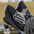Casual Y2k Summer Women and Men Clothing Goth Letter Pants Harajuku Oversize Sweat Gym Shorts Korean Streetwear Sportswear Short.
