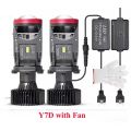 Y8 H4 LED Projector Mini Lens Auto H4 LED Headlight Bulbs Kit Conversion High Beam Low Beam 100W Turbo Fan Car Light Lamp. 