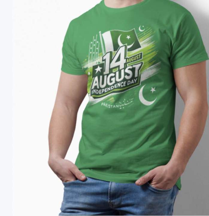 14 August Independence Day T Shirt For Men Women Boys And Girls Green Pakistan Flag 14th August Jashne Azadi Shirt