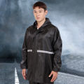 1Pcs Hooded Coat & Pant Rain Suit For Women Men Outdoor Waterproof Rain Gear With Reflective Strip Motocycle Riding Raincoat.