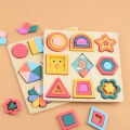 New Baby Montessori Geometric Shape Cognition Game Children Learning Toys Kids Creative 3D Puzzles Board Wooden Educational Toy. 