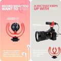 Movo VXR10-PRO External Video Microphone for Camera with Rycote Lyre Shock Mount - Battery-Free ,Compact Shotgun Mic Compatible with DSLR Cameras and iPhone, Android Smartphones. 