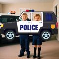 Police Party Decorations Police Car Photo Prop Selfie Banner Policeman Backdrop Banner for Baby Shower Birthday Decorations.
