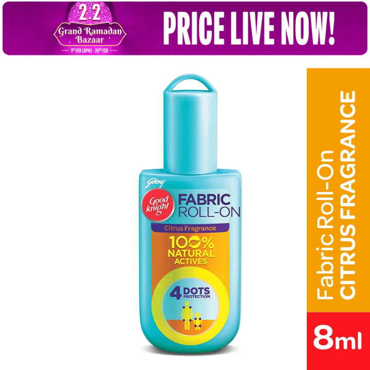 Good knight 100% Natural Mosquito Repellent Fabric Roll-On | 8-Hour Protect | Bubblegum - 8 ml