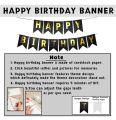Happy Birthday Decoration Kit 63Pcs Combo Set, Happy Birthday Banner, With Silver Foil Curtain&Metallic Confetti Balloons, With Balloon Pump&Glue Dot. 