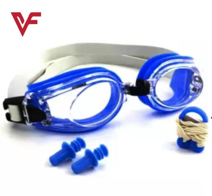 3 in 1 Swimming Goggles with Nose clip and Ear plugs. Swimming goggles multicolours available
