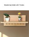 wood Key Holder With 1 Shulf & 7 hooks. 