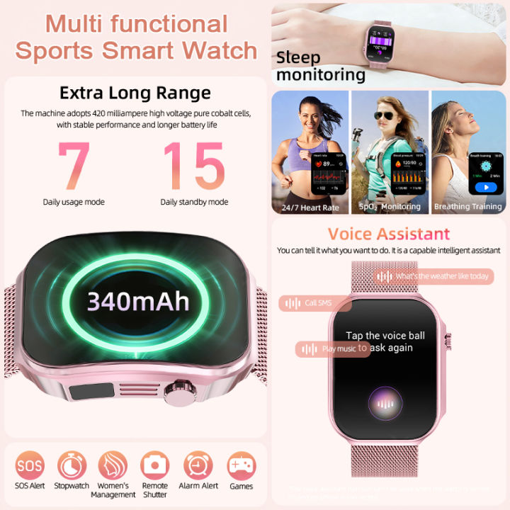 LIGE%20Smart%20Watch%20Women%202.2"%20Curved%20Display%20BT%20Call%20100+%20Sports%20Mode%20Flashlight%20Body%20Temperature%20Health%20Monitor%20Men's%20Smartwatch%20-%20Image%206