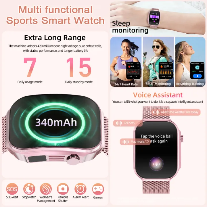 LIGE%20Smart%20Watch%20Women%202.2"%20Curved%20Display%20BT%20Call%20100+%20Sports%20Mode%20Flashlight%20Body%20Temperature%20Health%20Monitor%20Men's%20Smartwatch%20-%20Image%206