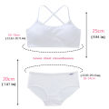 【New Arrivals】Teenage Girls Solid Bra And Panties Underwear Set Children 2025 Crisscross Soft Support Camisole&Bralette Kids Training Bra Sets. 