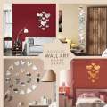 Pack of 20 Aesthetic 3D Heart Mirror Wall Stickers – Minimalist Acrylic Wall Art for Bedroom, Living Room & Home Decor. 