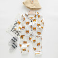 Boys Girls Kids Pajama Sets Cartoon Cow Long Sleeve T-Shirt Tops with Pants Toddler Baby Sleeping Clothes Pijamas Sleepwear.