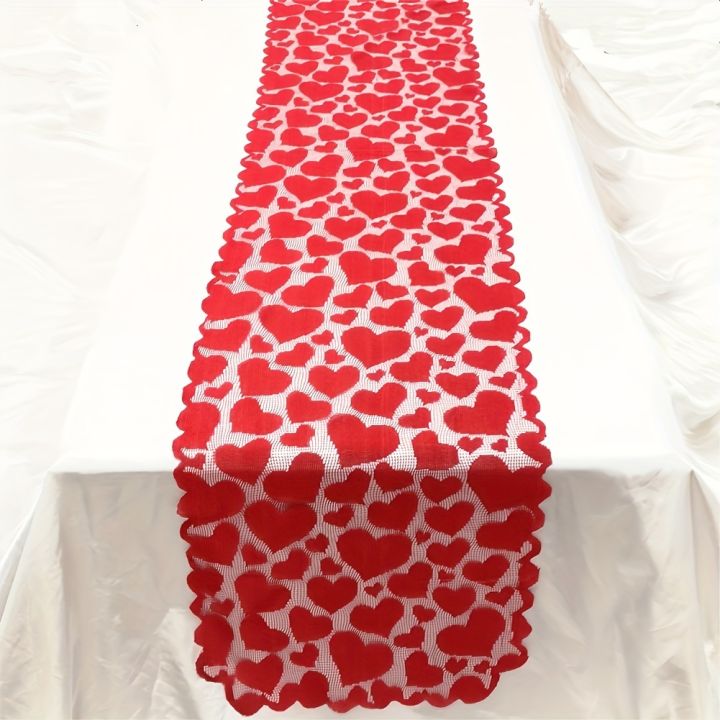 1pc%20Romantic%20Red%20Heart%20Lace%20Valentine's%20Day%20Table%20Runner%20for%20Home%20Table%20Decoration%20-%20Image%202