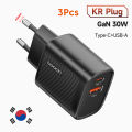 Toocki GaN USB C Charger for Travel 30W Portable USB Fast Charging Quick Charge Type C Charger for iPhone POCO UK/KR Plug.