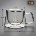 Transparent Double Bottom Glass Mug. 