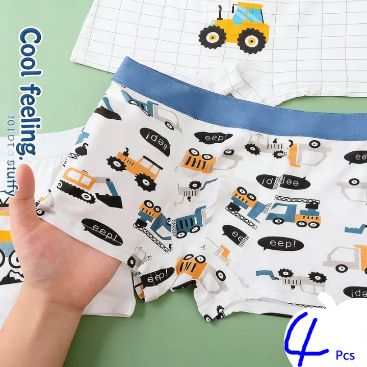 4pcs%20Children's%20Underwear%20for%20Boys%20Cotton%20Cute%20Dinosaur%20Shorts%20Panties%20Fashion%20Teenage%20Breathable%20Soft%20Boxers%20Toddler%20Underpants%20-%20Image%202
