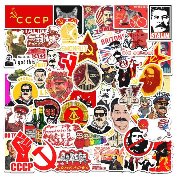 50Pcs Russia Stalin USSR CCCP Stickers Lenin Stalin DIY Stickers Scrapbooking Phone Luggage Skateboard Waterproof Decals