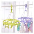 Circle socks hanger plate household plastic clip rotating windproof clothespin plastic hangers for clothes underwear bra rack Pack of 1 set. 