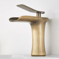 Basin Faucets Waterfall Bathroom Faucet Single handle Basin Mixer Tap Bath Antique Brass Faucet Sink Water Crane Silver Taps. 