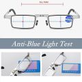 Retro Folding Reading Glasses for Men / Women Metal Frame Anti-blue Light Eyeglasses with Free Case. 