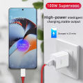 For Oneplus 100W Charger USB A Type C Cable SuperVooc Fast Charging For Oneplus 13 13R Nord CE4 Power Adapter US EU For Realme. 