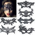 1Pc Black Women Lace Masquerade Mask for Carnival Halloween Half Face Women Hollow Mask Cosplay Party Supplies. 