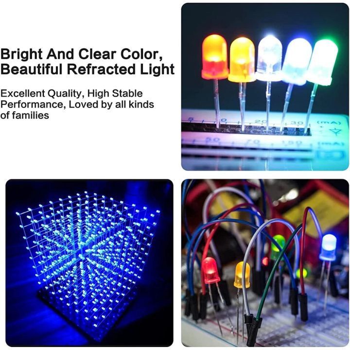 200%20Pcs%20Led%20Diode,%203mm%205mm%20Clear%20LED%20Light%20Emitting%20Diodes%20Bulb%20LED%20Lamp%20Red%20Green%20Blue%20Yellow%20White,%20for%20Science%20Experiment%20-%20Image%206