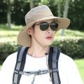 Unisex Sun Hat for Outdoor Fishing Hiking Hunting UV Protection Breathable Foldable Adjustable Chin Strap Wide Brim Boonie Hat.