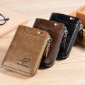 Mens Wallet Leather Business Card Holder Zipper Purse Luxury Wallets for Men RFID Protection Purses Carteira Masculina Luxury. 