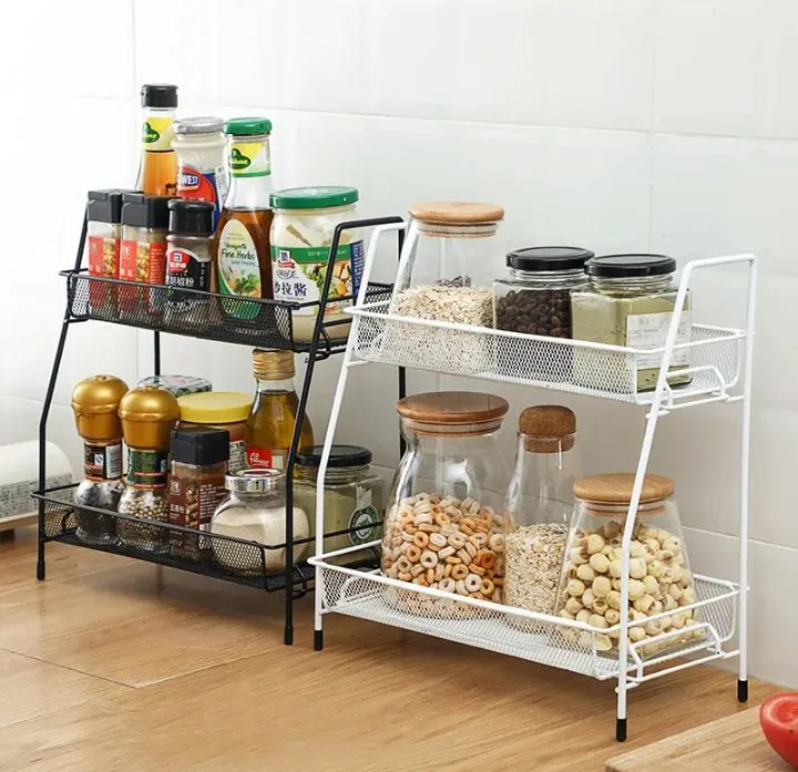 Spice Rack For Countertop 2 tier shelf for makeup, Kitchen Organizer ...