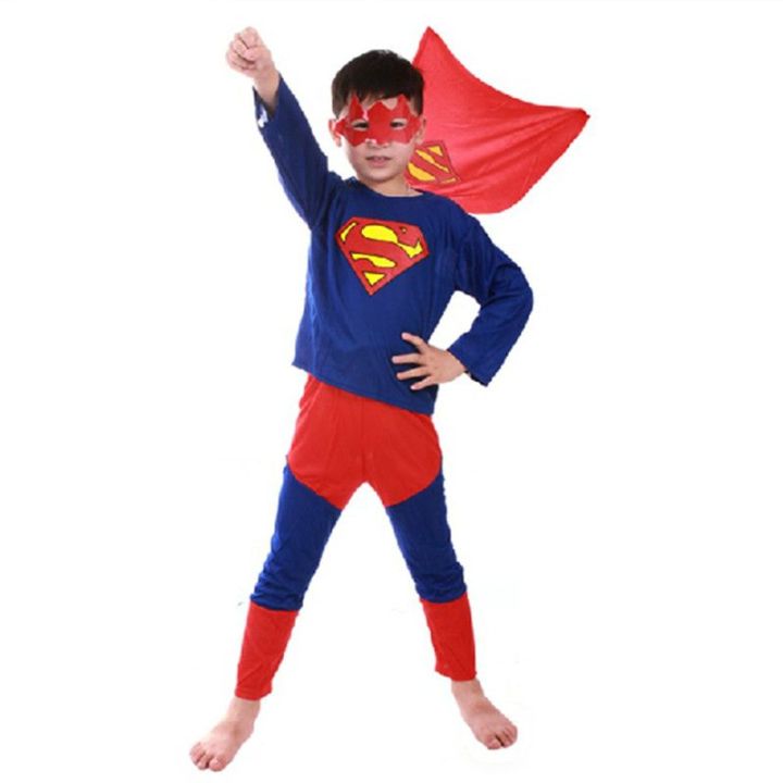 New%20Spiderman%20Superman%20Batman%20Children%20Clothing%20Set%20Fashion%20Cosplay%20Costume%20Pajamas%20Set%20Top+Pent+Mask%20-%20Image%205