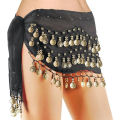 1Pc Belly Dance Waist Chain Costume Dance Hip Scarf With Golden Coin Decorative Waist Chain For Professional Dance Performances.