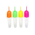 4PCs Ice Lolly Moulds with Straw, Kids Ice Lolly Moulds Reusable, Healthy Fruit Plastic Popsicle Molds with Sticks, Kids Ice Lolly Maker for Frozen Juice, Smoothies, 16cm. 