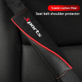 Car seat belt shoulder pad lengthened soft and comfortable suede carbon fiber pattern protective cover car accessories thickened. 