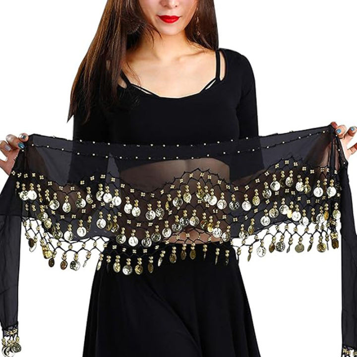 1Pc%20Belly%20Dance%20Waist%20Chain%20Costume%20Dance%20Hip%20Scarf%20With%20Golden%20Coin%20Decorative%20Waist%20Chain%20For%20Professional%20Dance%20Performances%20-%20Image%202
