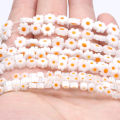 4-8mm Flower Lampwork Glass Flat Beads Daisy Spacer Loose Beads For Jewelry Making DIY Bracelet Crafts Handmade Accessories. 