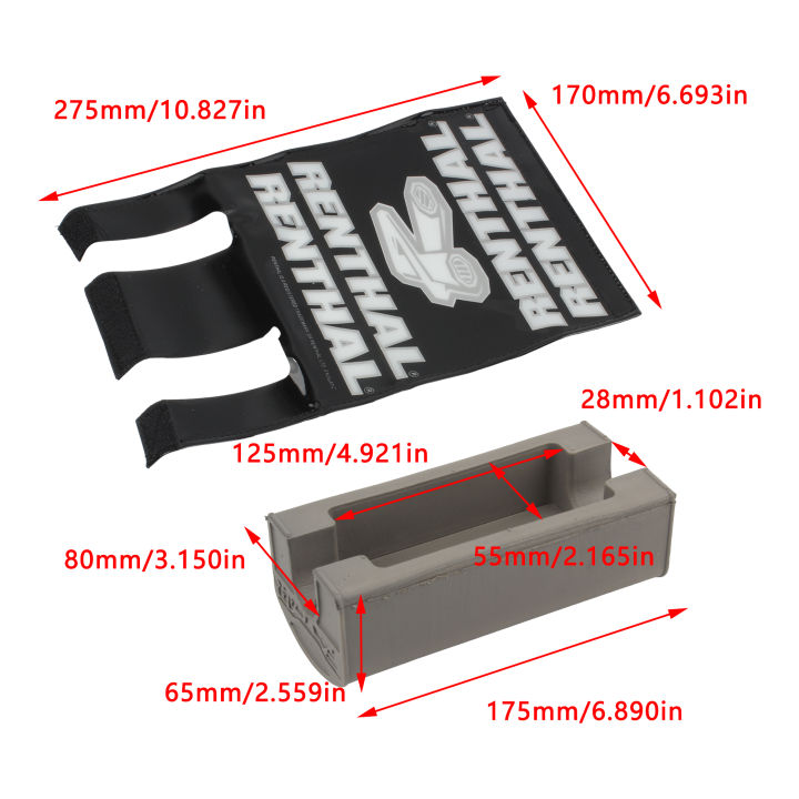 For%20RENTHAL%201-1/8%20Universal%20Motorcycle%20Handlebar%20Square%20Chest%20Protector%20Pads%20For%20KTM%20Yamaha%20Honda%20Husqvarna%20Motocross%20Enduro%20-%20Image%203