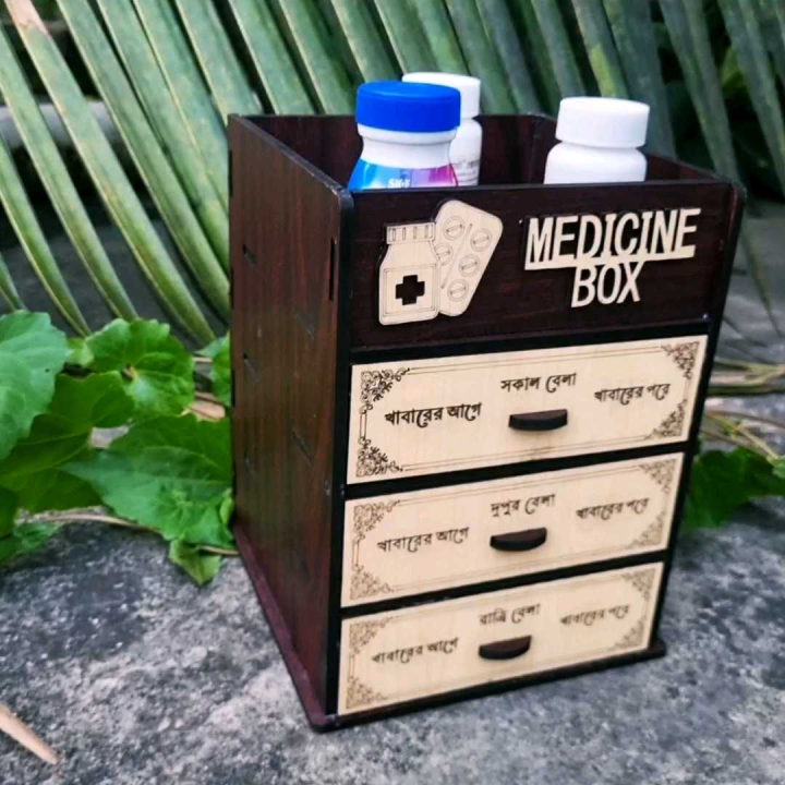 top chamber medicine organiser box (new update model)High quality mdf board made.beautiful handicraft product