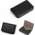 1pc PU Leather Business Card Holder With Magnetic Buckle Slim Pocket Name Card Holder Large Capacity Portable Credit Card Case. 