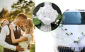 WEDDING CAR DECORATION ARTIFICIAL FLOWERS DECORATION FOR WEDDING CAR, WHITE. 