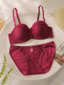 Premium Quality Women's Lace pushup wired Bra Panty Set.