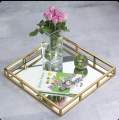 Mirror Vanity Tray, Gold Perfume Tray Makeup, Jewelry and Bathroom and serving tray. 